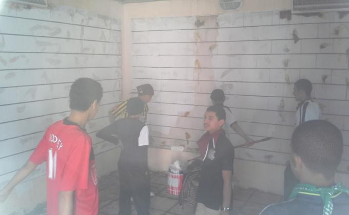 تنظيف مقر الكشافة بثانوية الأمير محمد 