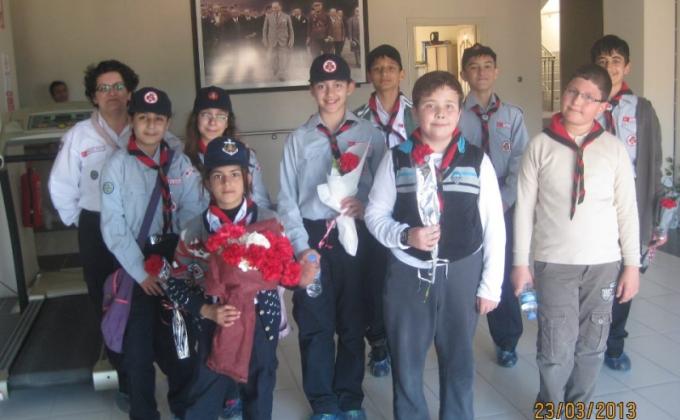 Visit to Senior Citizen home by Truva (Troy) Scout Troop