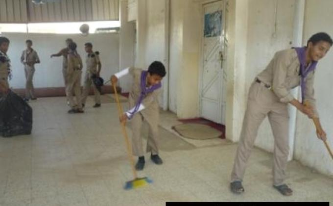 قام كشافة مدرسة جحا الثانوية  تنظيف  مساجد قرية جحا