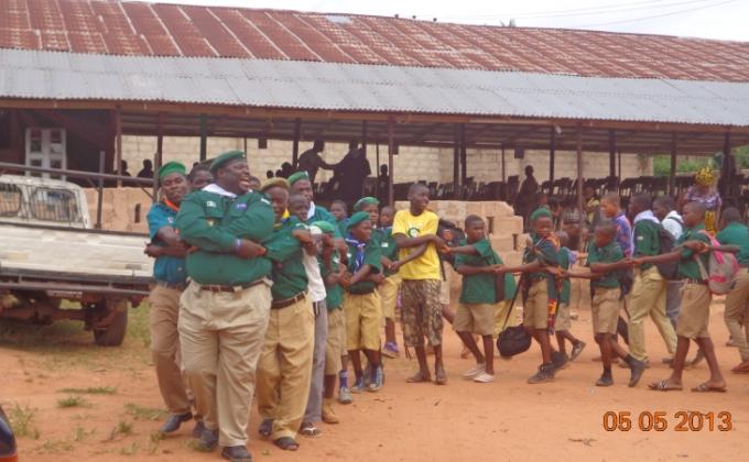 Rover Scouts controlled Traffic on Awka Main Road in Anambra State Nigeria