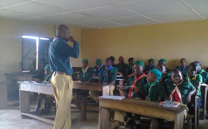 Scouts in Ibiono Ibom camp at use ikot amama