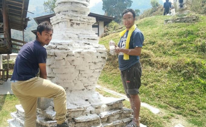 White washing stupa