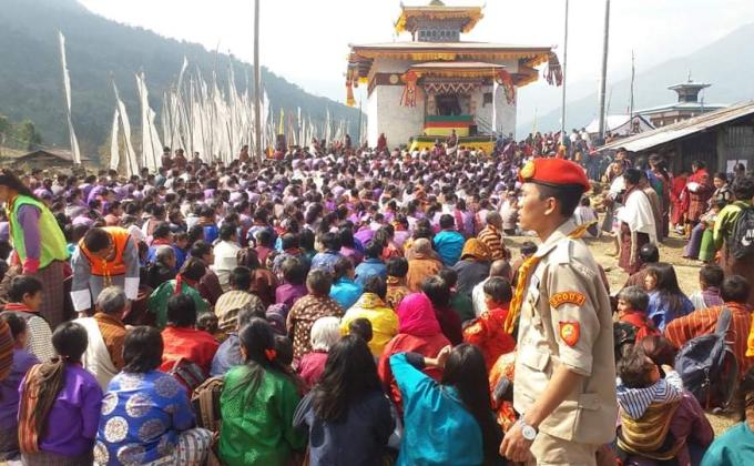 Public gathering at religious centre 