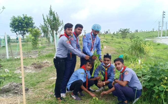  সেবা মুক্ত স্কাউট গ্রুপের বৃক্ষ রোপন কর্মসূচি পালন