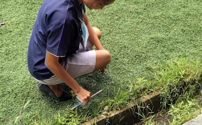 จิตอาสาเก้บขยะที่วิทยาลัยอาชีวศึกษาเทอโนโลยีเอเชีย